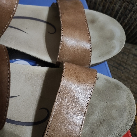 Abeo Una Wedge Sandals Stone Women's Size US 8 Neutral Comfort With Box - Picture 8 of 9